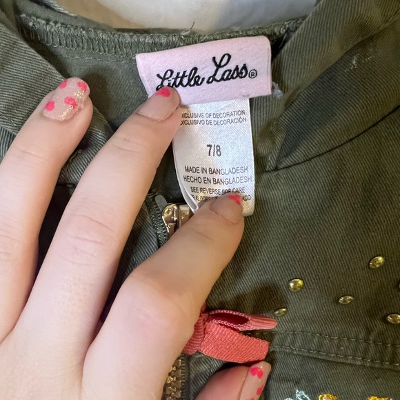 Little Lass Girls Utility style hooded zip Jacket 7/8 - Picture 5 of 5